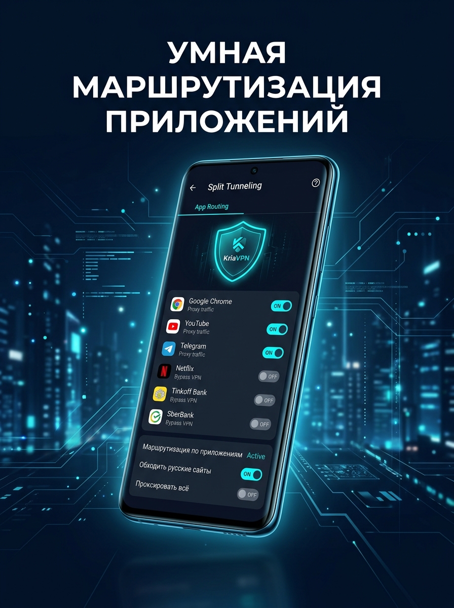 KriaVPN Умная маршрутизация приложений